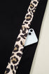 Leopard Print Patchwork Shift T Shirt Mini Dress