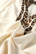 Leopard Print Patchwork Trim Split Neck Western Blouse