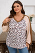 Leopard Print Patchwork Twist Baggy Corded Long Sleeve Top