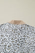 Leopard Print Patchwork V Neck Cap Sleeve Blouse
