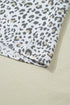 Leopard Print Patchwork V Neck Cap Sleeve Blouse
