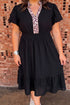 Leopard Print Patchwork V Neck Smocked Ruffled Midi Dress
