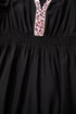 Leopard Print Patchwork V Neck Smocked Ruffled Midi Dress