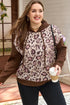 Leopard Print Patchwork Western Style Knit Hoodie