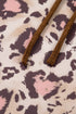 Leopard Print Patchwork Western Style Knit Hoodie