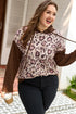 Leopard Print Patchwork Western Style Knit Hoodie