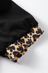 Leopard Print Patchwork Zip Collared Puff Sleeve Mini Dress