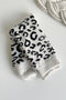 Leopard Print Pattern Wool Knit Tube Socks