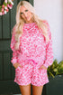 Leopard Print Pullover And Drawstring Shorts Lounge Set
