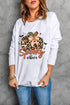 Leopard Print Pumpkin Graphic Crew Neck Sweatshirt