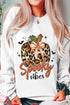 Leopard Print Pumpkin Graphic Crew Neck Sweatshirt