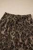Leopard Print Raw Seam Patchwork Wide Leg Pant Set