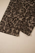 Leopard Print Raw Seam Patchwork Wide Leg Pant Set