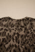 Leopard Print Raw Seam Patchwork Wide Leg Pant Set