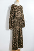 Leopard Print Raw Seam Patchwork Wide Leg Pant Set