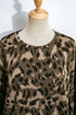 Leopard Print Raw Seam Patchwork Wide Leg Pant Set