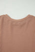 Leopard Print Ribbed Knit Corded Long Sleeve Top