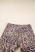 Leopard Print Ribbed Textured Knit Biker Casual Shorts