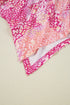 Leopard Print Round Neck Handkerchief Hem Tunic Top