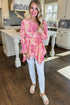 Leopard Print Round Neck Handkerchief Hem Tunic Top
