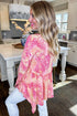 Leopard Print Round Neck Handkerchief Hem Tunic Top