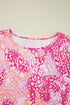 Leopard Print Round Neck Handkerchief Hem Tunic Top