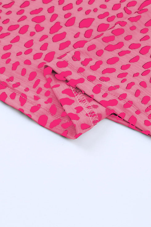 Leopard Print Round Neck Tank Top