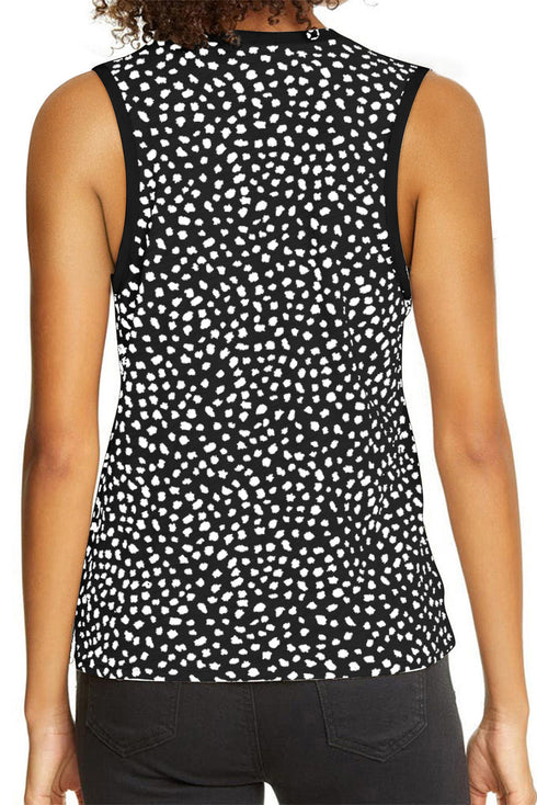 Leopard Print Round Neck Tank Top