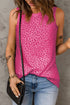 Leopard Print Round Neck Tank Top