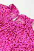 Leopard Print Ruffle Mock Neck Tiered Maxi Dress