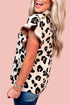 Leopard Print Ruffle Sleeve Western Style Blouse