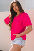 Leopard Print Ruffle Trim V Neck Short Sleeve Blouse