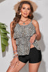 Leopard Print Ruffle U Neck Sleeveless Two-Piece Tankini