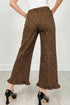 Leopard Print Ruffled Hem Modern Denim Jeans