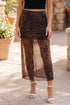 Leopard Print Sheer Western Silhouette Maxi Skirt