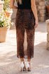 Leopard Print Sheer Western Silhouette Maxi Skirt