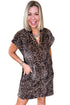 Leopard Print Short Sleeve Shift Western Mini Dress