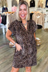 Leopard Print Short Sleeve Shift Western Mini Dress