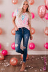 Leopard Print Short Sleeve V Neck Relaxed Top