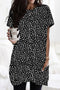Leopard Print Side Pockets Tunic Top