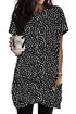 Leopard Print Side Pockets Tunic Top