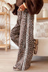 Leopard Print Side Stripe Wide Leg Pants