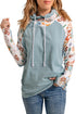 Leopard Print Sleeve Patchwork Hoodie With Pocket