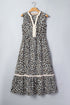 Leopard Print Sleeveless A Line Midi Dress