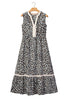 Leopard Print Sleeveless A Line Midi Dress