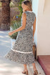 Leopard Print Sleeveless A Line Midi Dress