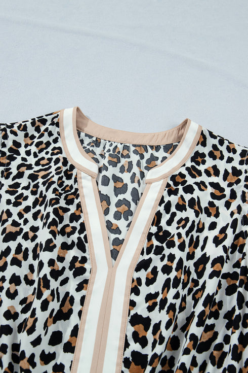 Leopard Print Sleeveless A Line Midi Dress