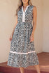 Leopard Print Sleeveless A Line Midi Dress