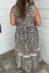 Leopard Print Sleeveless A Line Midi Dress
