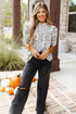 Leopard Print Smocked Bodice Puff Sleeve Peplum Blouse